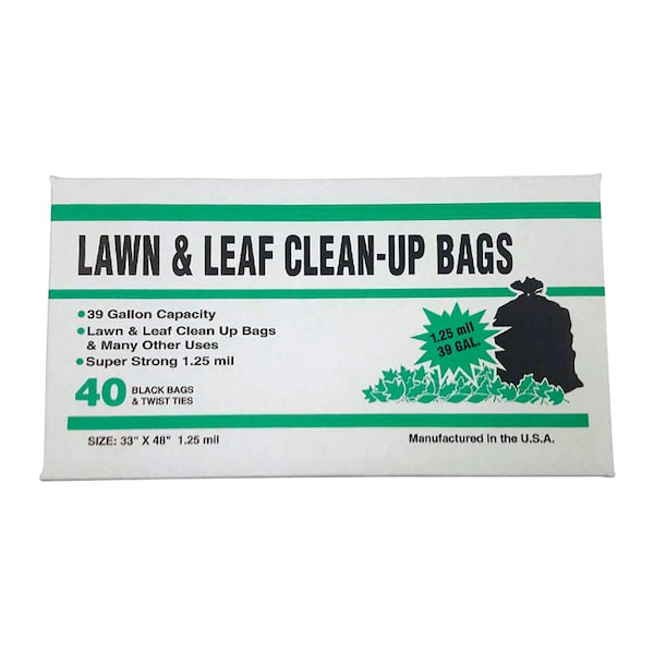 Primrose Plastics Primrose Plastics 39 gal Lawn and Leaf Bags Twist Ties 40 pk 1.25 mil 39125 - main